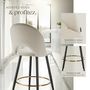 Voir la diapositive 4 : tectake Chaise de bar en velours rembourré crème/noir Ensemble de 4 pièces