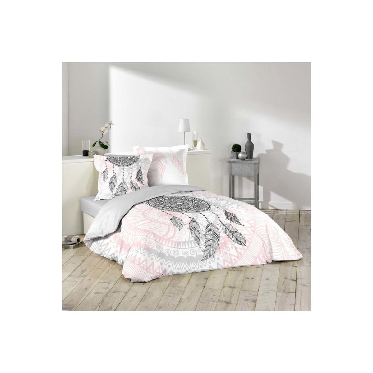 Paris Prix Parure de Lit 3 Pièces  Namaste  200x200cm Rose