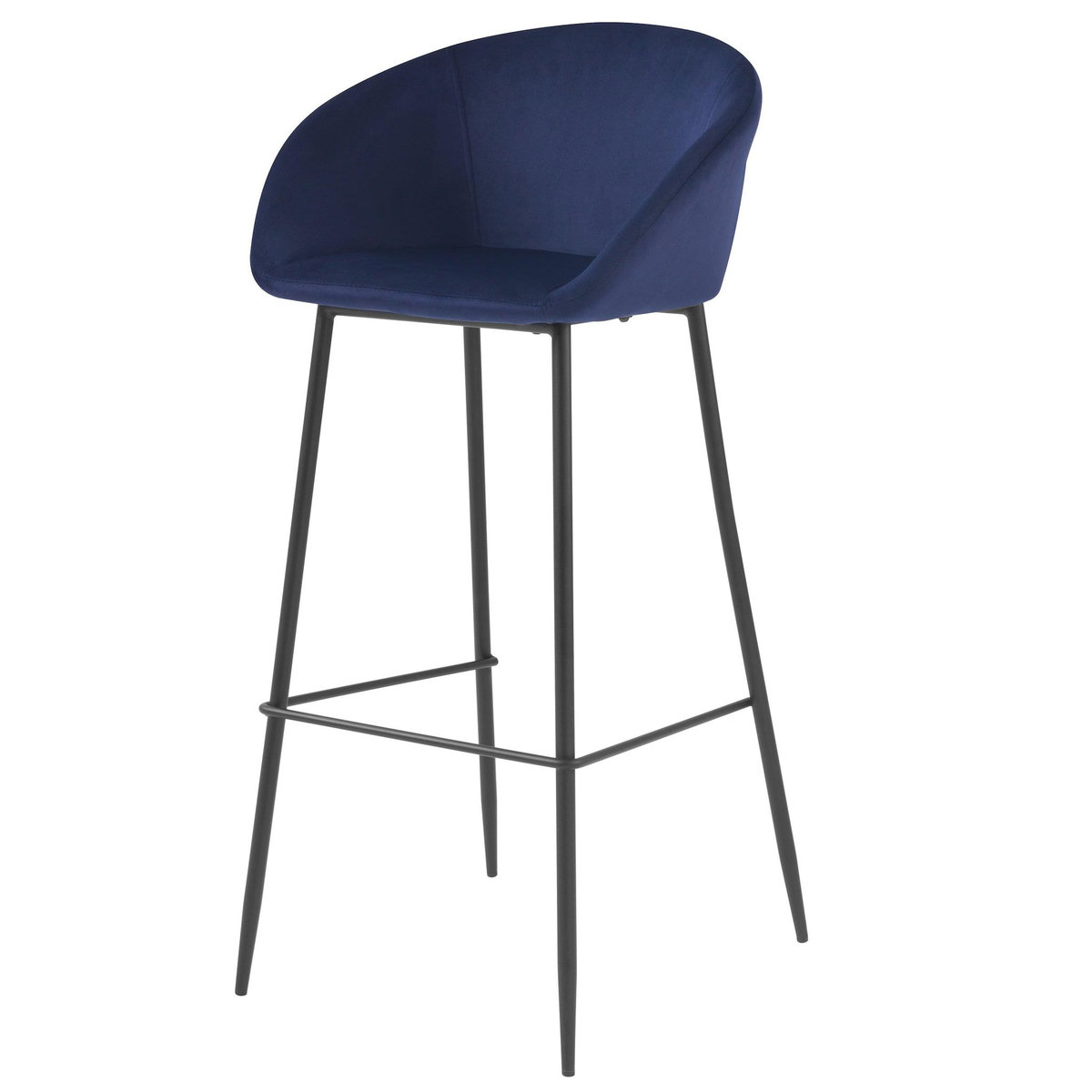Rendez vous déco Lot de 2 chaises de bar 75 cm en velours orange - Marquise