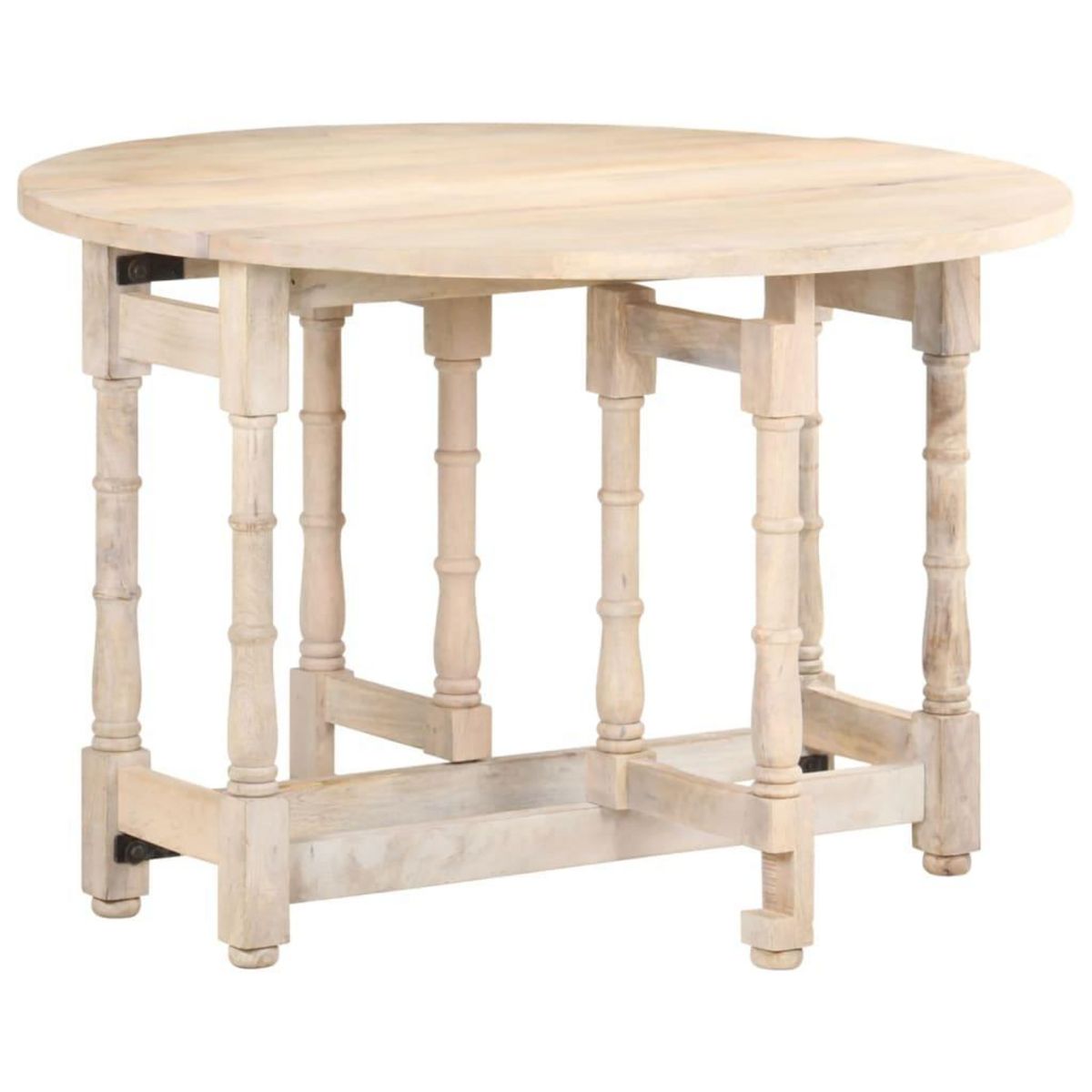 VIDAXL Table a manger Rond 110x76 cm Bois de manguier massif