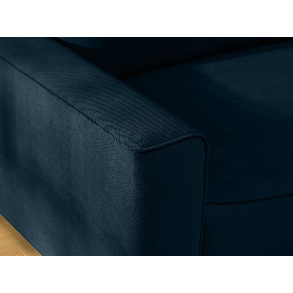 BEST MOBILIER Aurelia - canapé d'angle droit 4 places convertible avec coffre en tissu texturé