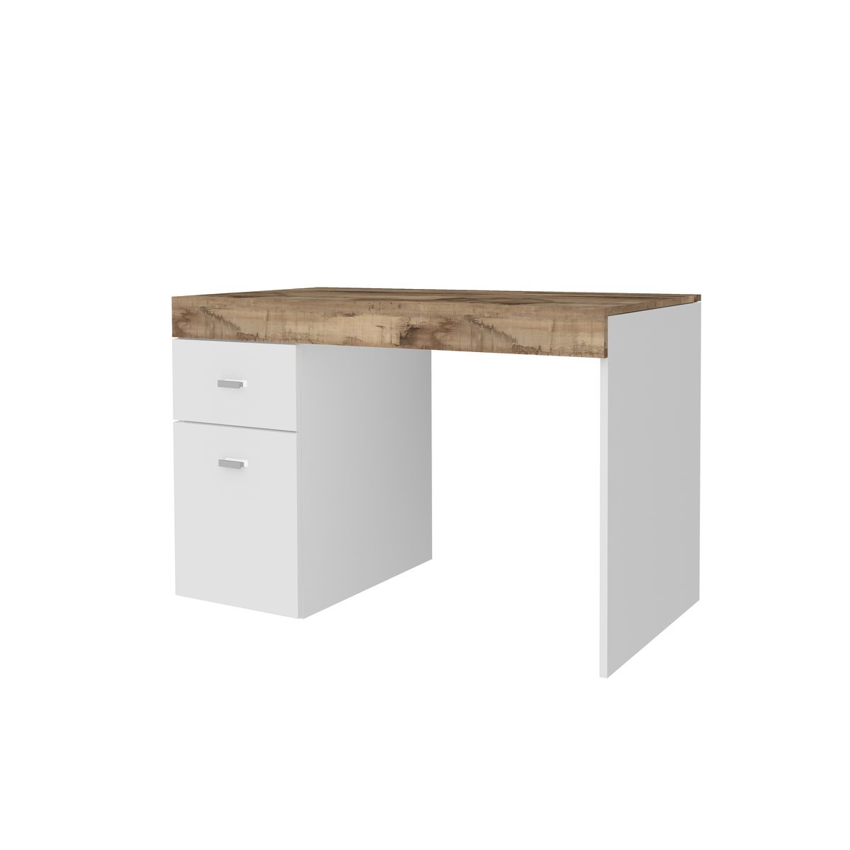 Bureau 1 porte 1 tiroir avec plateau coulissant et rangement 100 cm TAVIANO