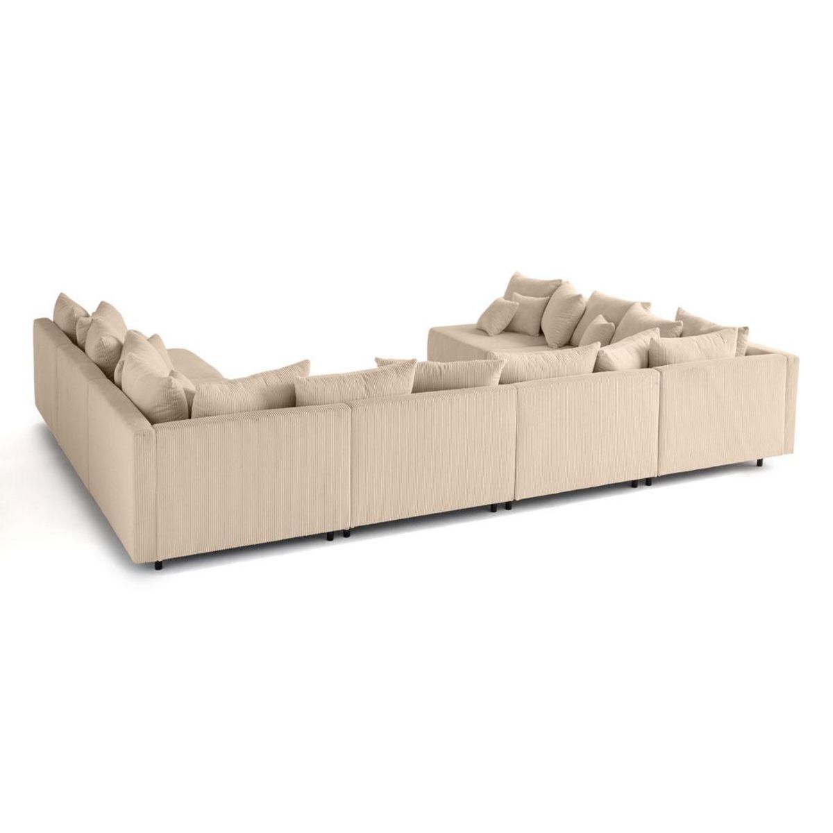 LISA DESIGN Edinburg - canapé modulable panoramique 8 places - en velours côtelé