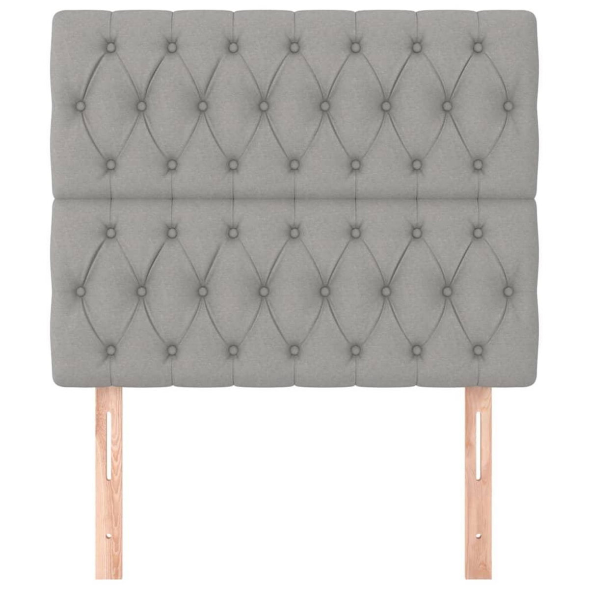 VIDAXL Tetes de lit 2 pcs Gris clair 90x7x78/88 cm Tissu