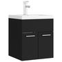 Voir la diapositive 2 : VIDAXL Armoire d'evier avec lavabo integre noir bois d'ingenierie