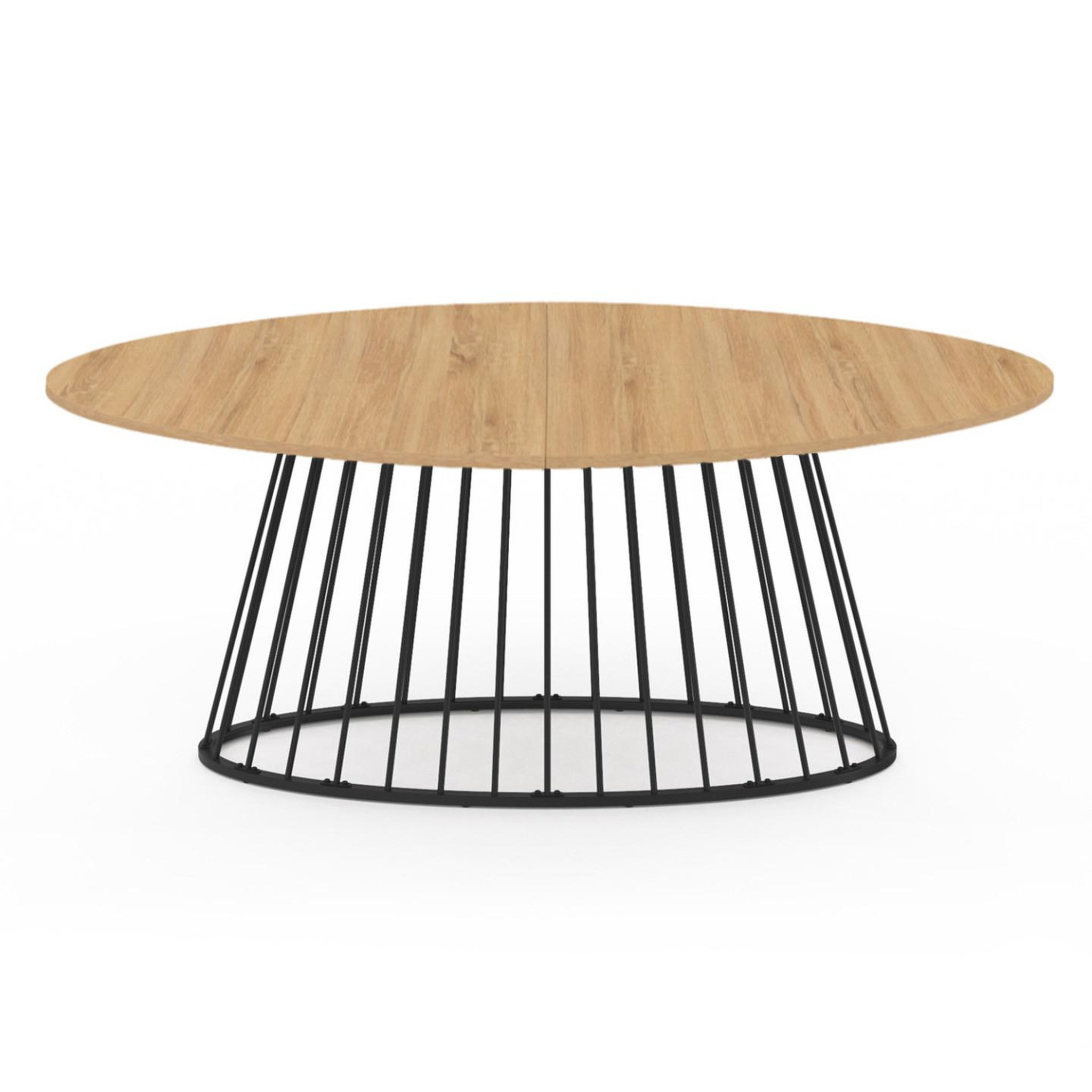 Voir la diapositive 3 : ID MARKET Table à manger ovale yuna 10 personnes plateau bois et pied filaire en métal noir 200 cm