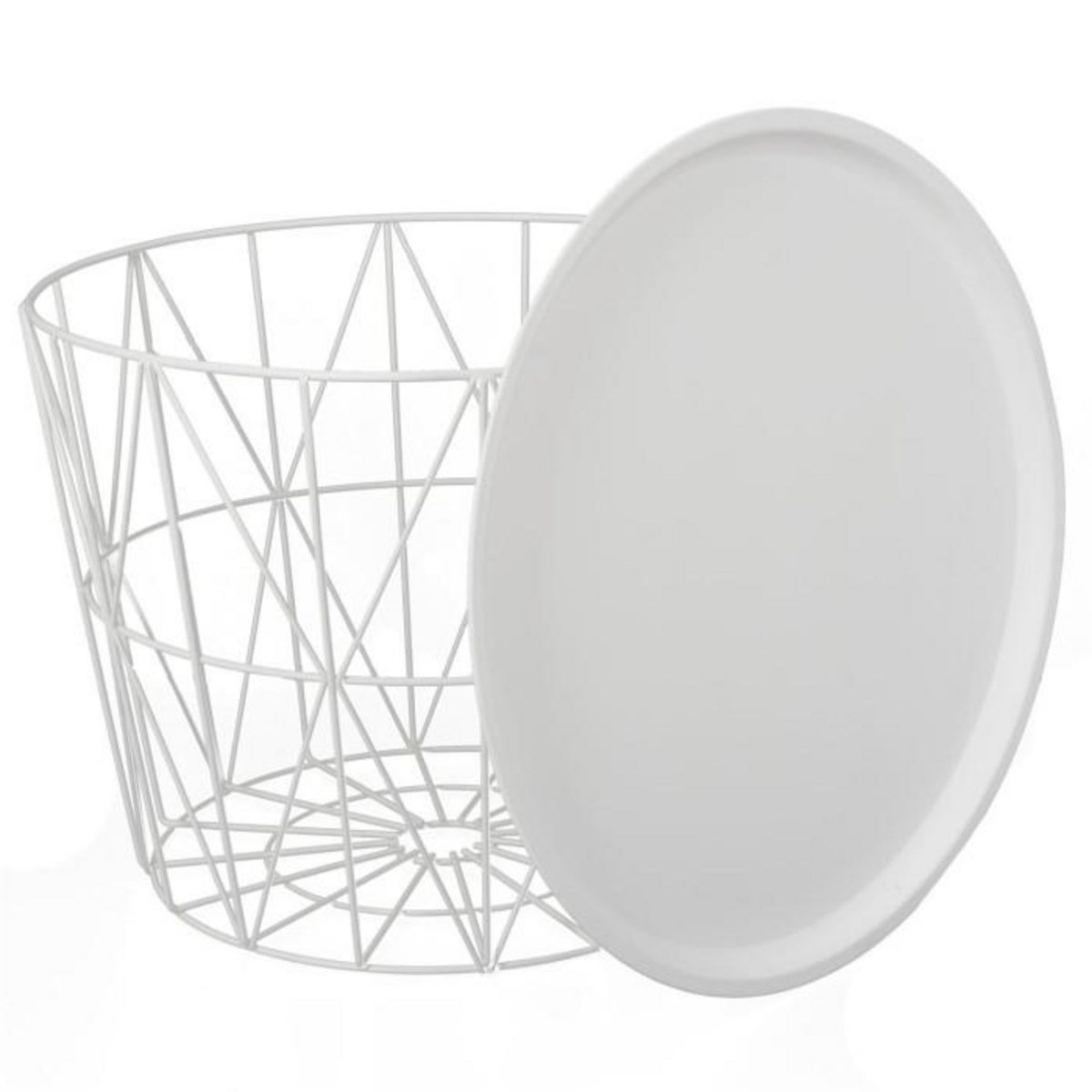 Paris Prix Table d'Appoint Design  Filaire  52cm Blanc