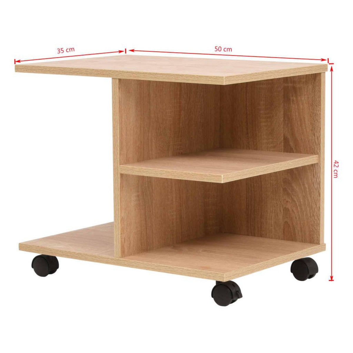 VIDAXL Etagere a roulettes 50x35x42 cm Chene