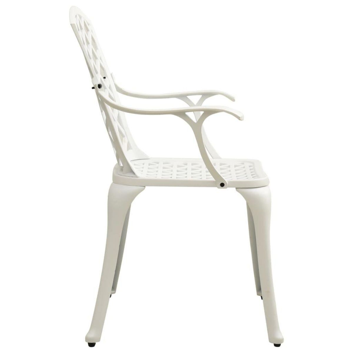 VIDAXL Chaises de jardin lot de 2 Aluminium coule Blanc