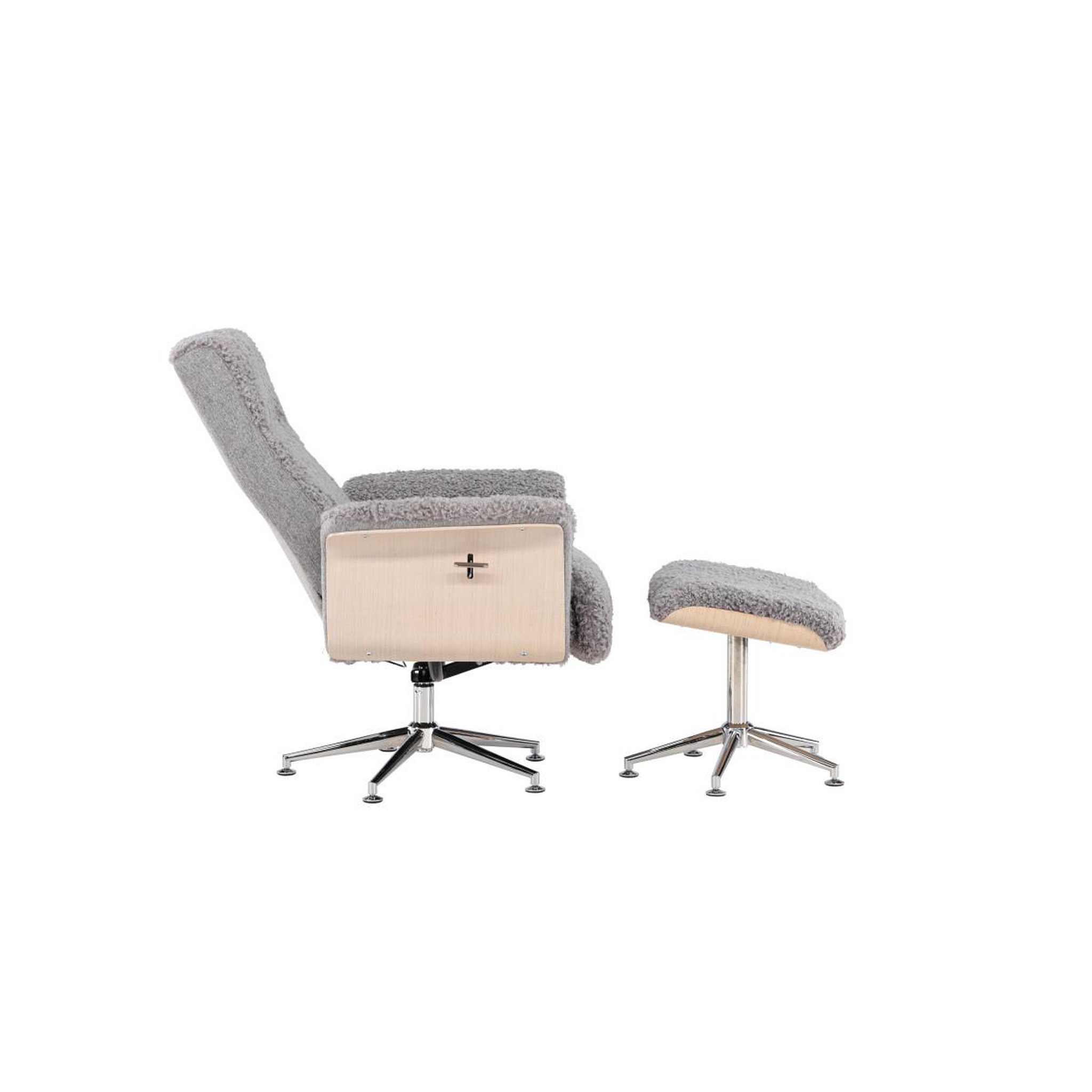 Voir la diapositive 4 : Paris Prix Fauteuil avec repose-pieds  hagon  112cm gris