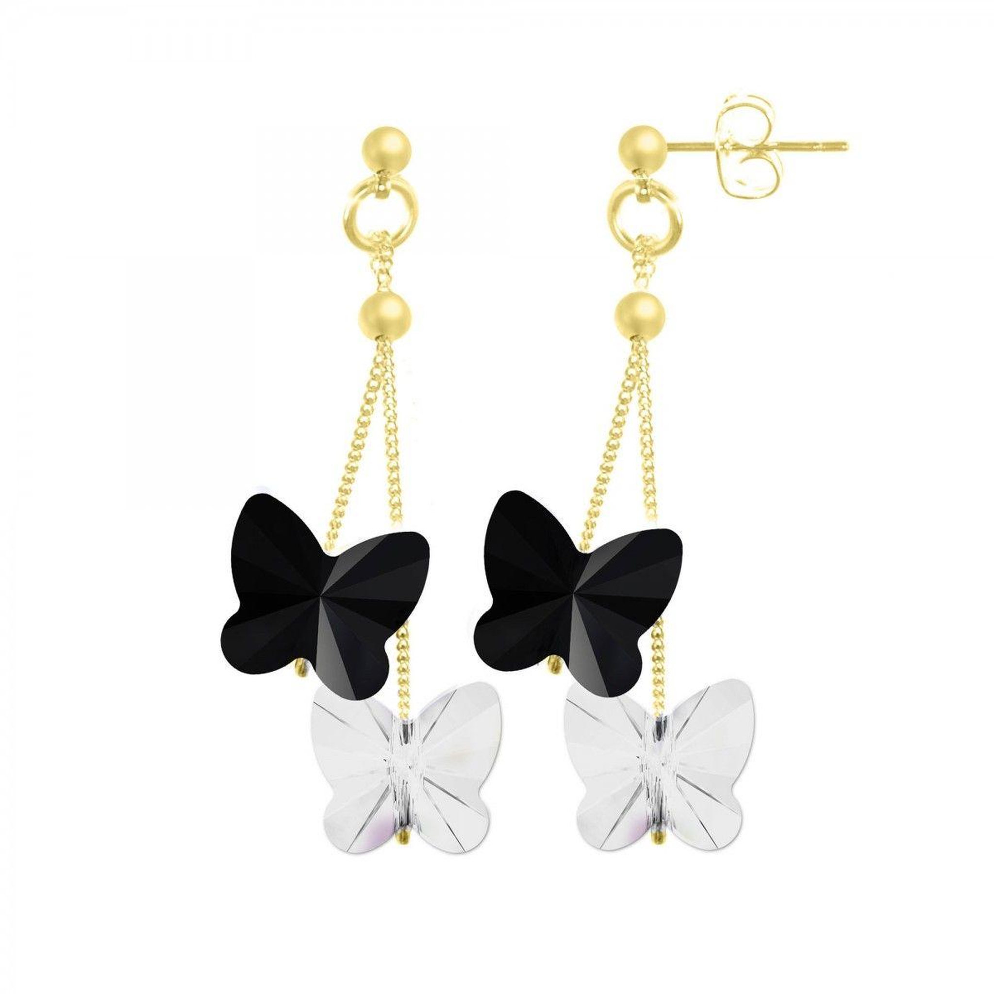 SC BOHEME Boucles d'oreilles papillons ornées de cristaux scintillants par SC Bohème