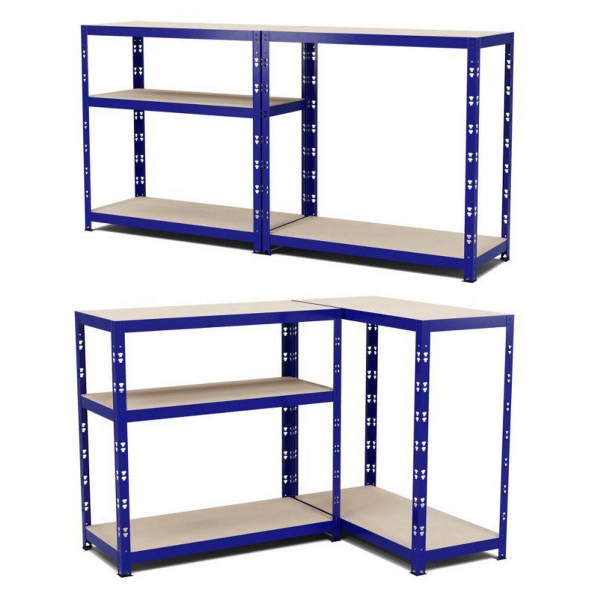 EUROSPEN Etagère de rangement modulable et polyvalente pour atelier, garage, cave... Charge Lourde max 875kg -180x90x40cm - Bleu