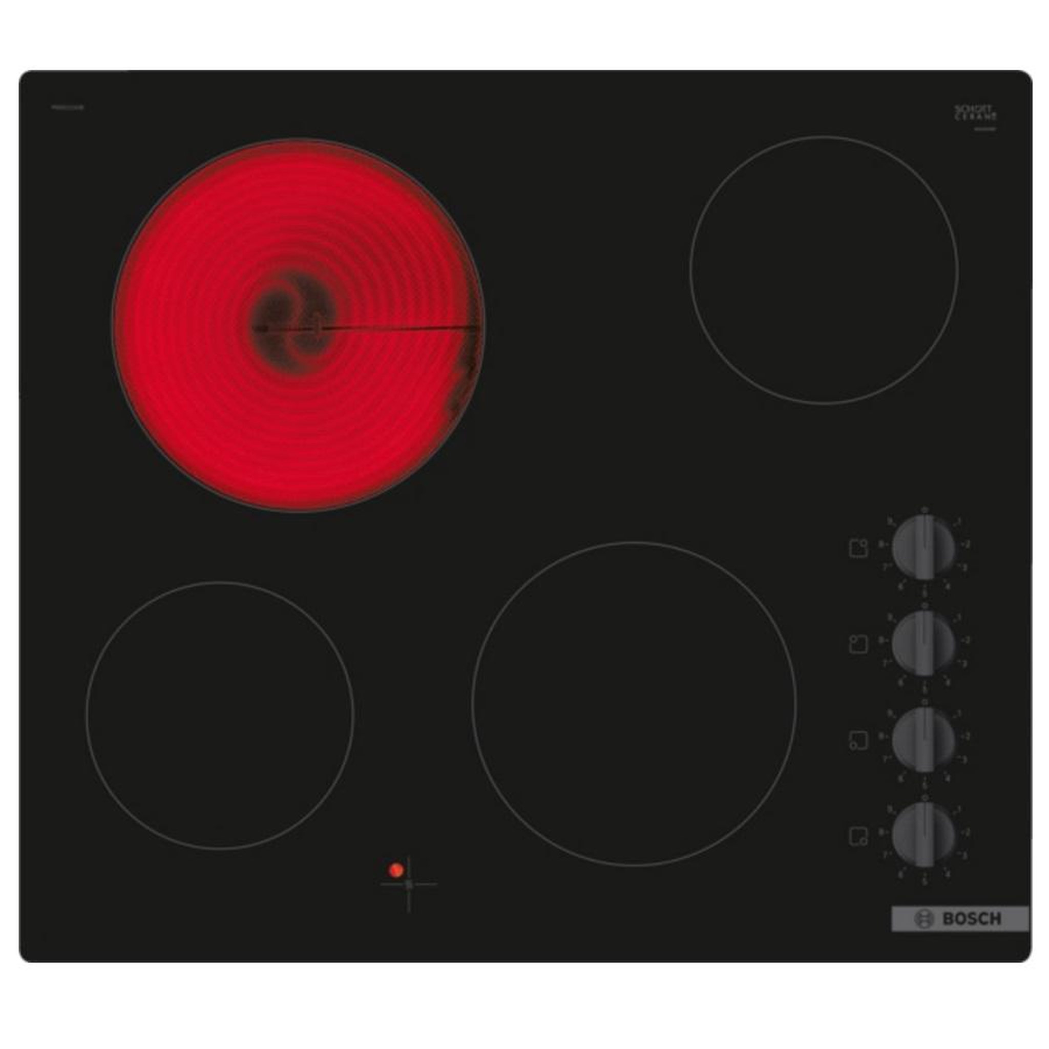 BOSCH Table de cuisson vitrocéramique 60cm 4 feux 6600w noir - PKE611CA8E