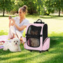 Voir la diapositive 4 : PAWHUT 2 en 1 trolley chariot sac a dos sac de transport a roulettes pour chien chat rose