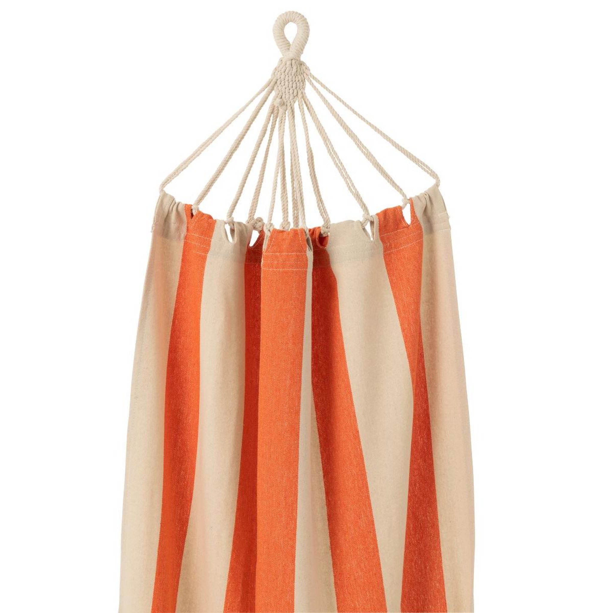 Voir la diapositive 2 : J-LINE Hamac en tissu  grandes rayures  200cm orange