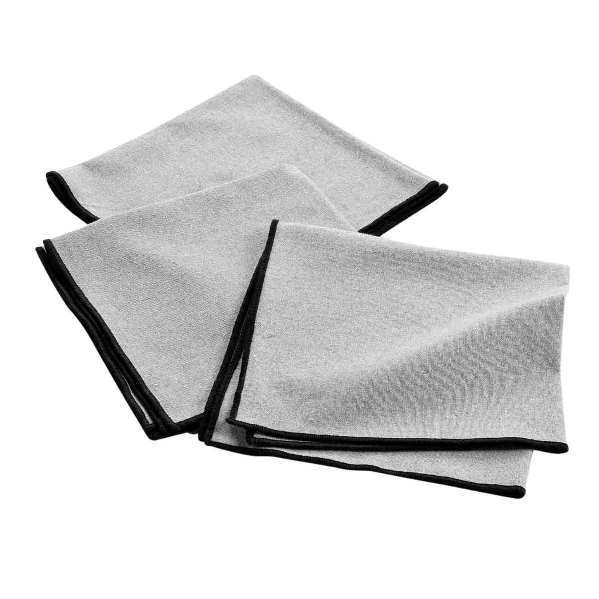 Douceur d'Intérieur Lot de 3 serviettes de table  mistraline  40x40cm gris chiné