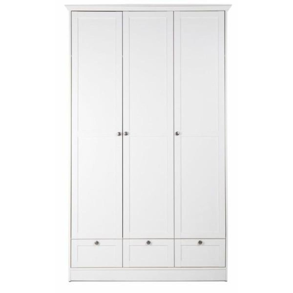 MARKET24 Armoire de chambre - LANDWOOD 18 - Blanc - 3 portes - 120 x 51 x 200 cm