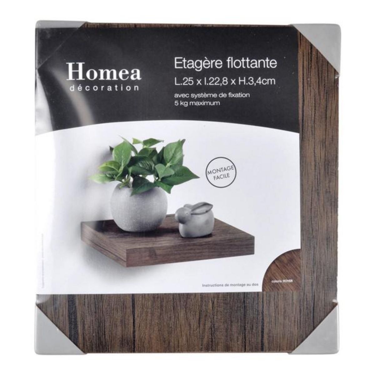 Paris Prix Étagère Murale Design  Flottante  25cm Noyer