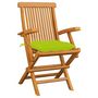 Voir la diapositive 2 : VIDAXL Chaises de jardin avec coussins vert vif lot de 6 Bois teck