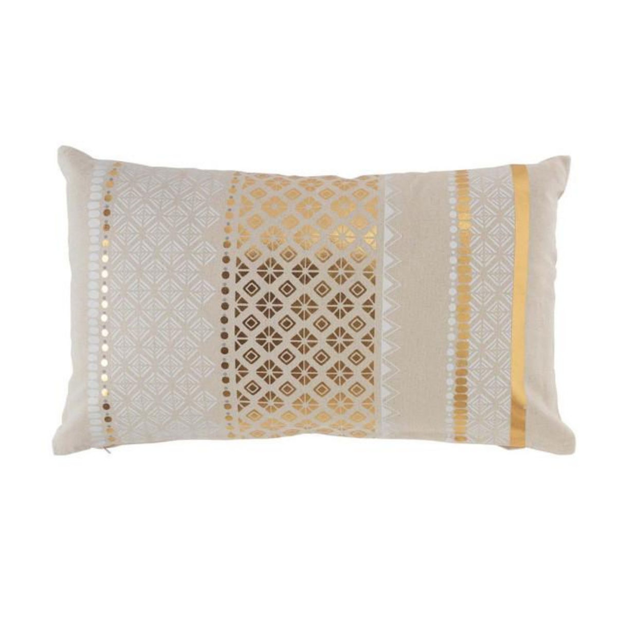 Paris Prix Coussin Déhoussable  Gaya  30x50cm Beige & Or