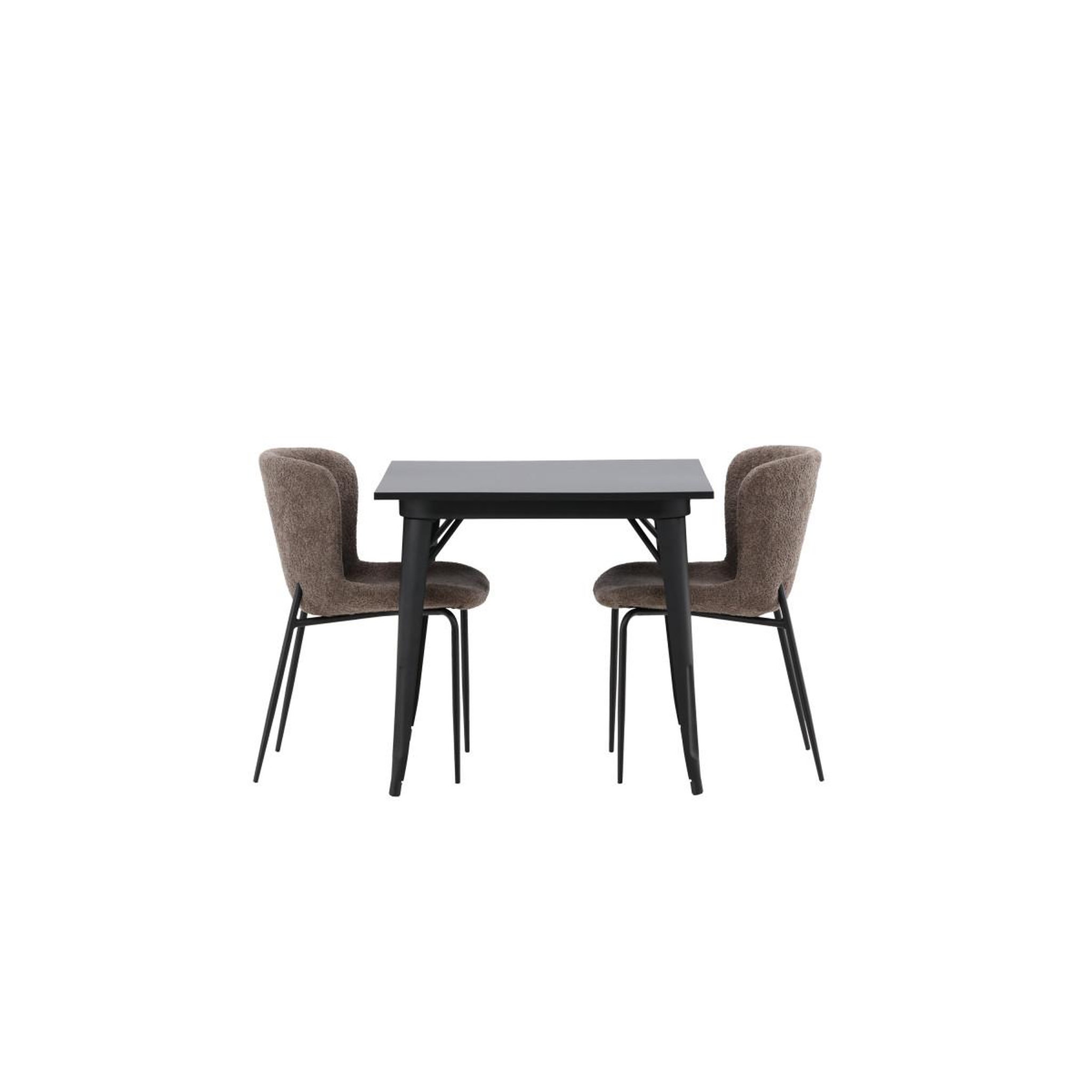 Voir la diapositive 2 : Paris Prix Ensemble table à manger & 2 chaises  tempe & modesto  80cm noir & marron