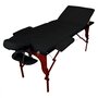 Voir la diapositive 1 : VIVEZEN Table de massage pliante 3 zones en bois foncé avec panneau Reiki + Accessoires et housse de transport - Noir