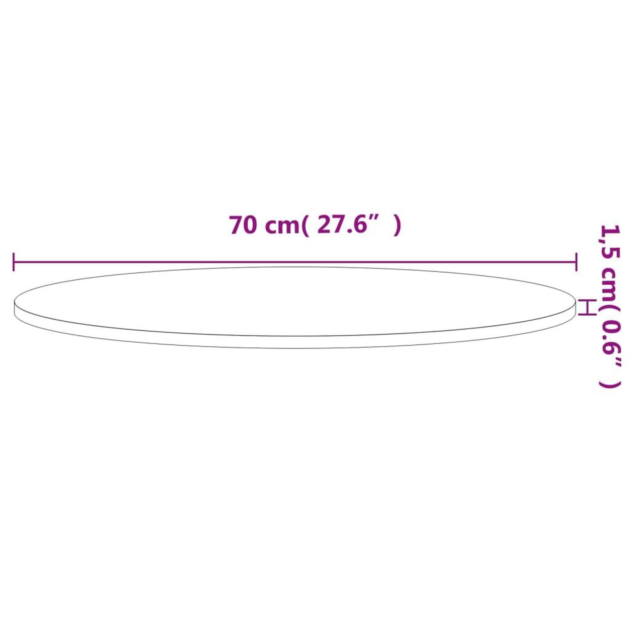 Voir la diapositive 4 : VIDAXL Dessus de table Ø70x1,5 cm rond bois massif de hetre