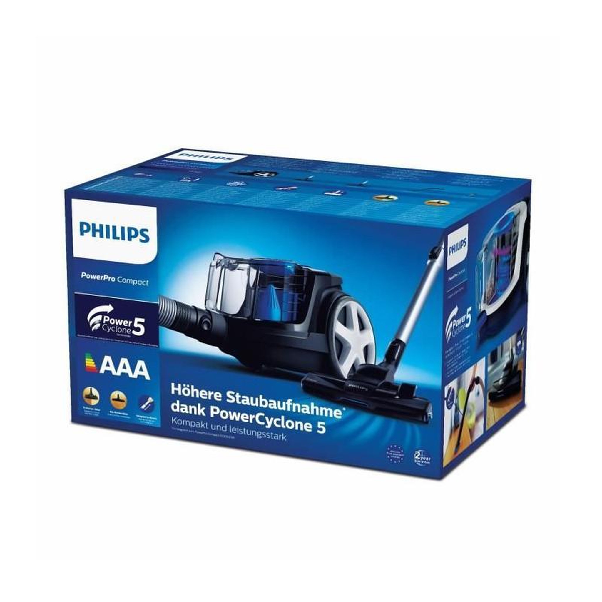 Voir la diapositive 6 : Philips Aspirateur sans sac 76db noir intense - fc9331-09