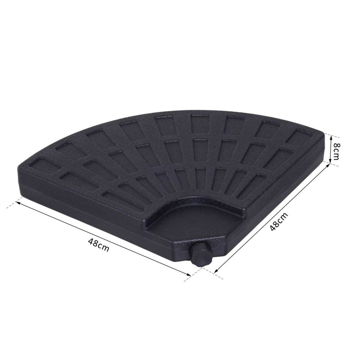 OUTSUNNY Lot de 4 poids de lestage pour parasols déportés dim. totales 48L x 48l x 8H cm polyéthylène haute densité noir