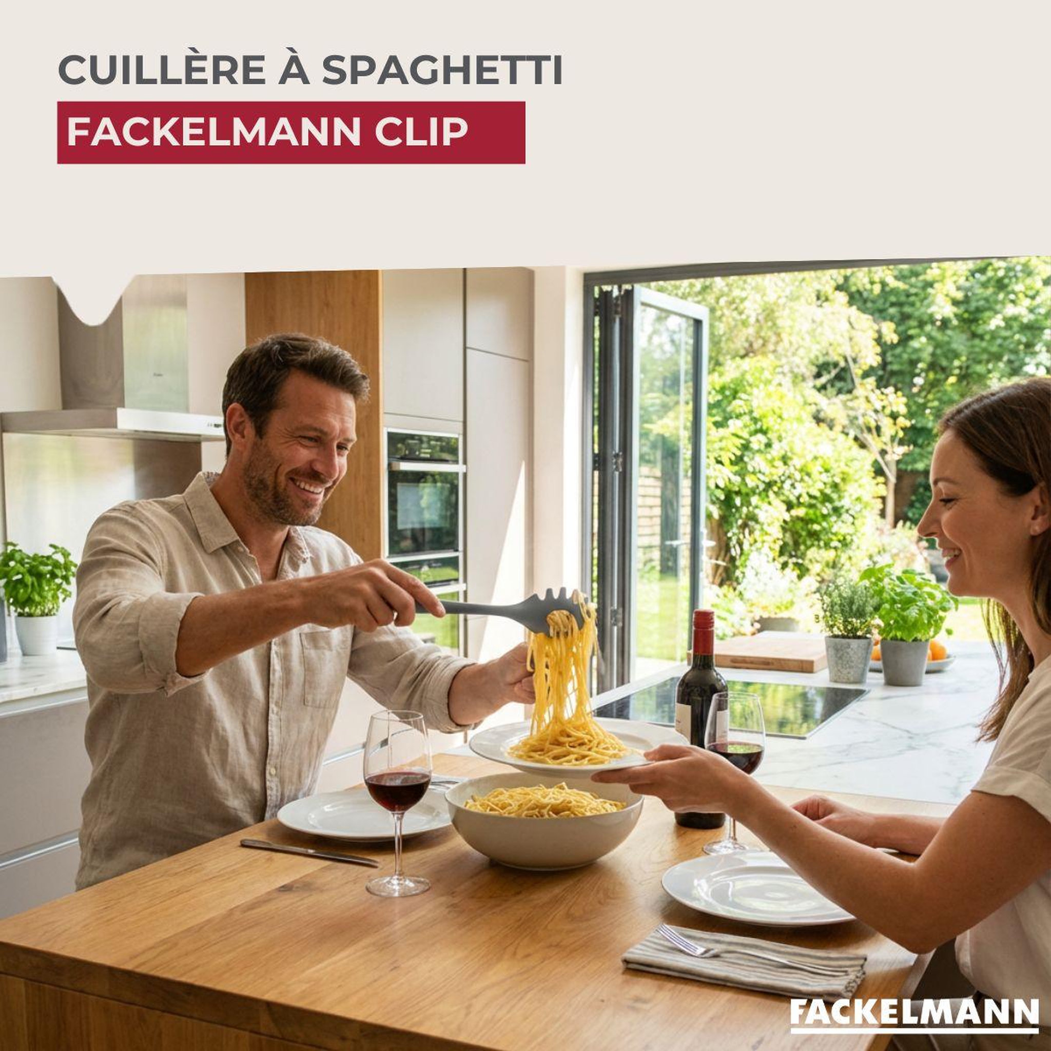 Voir la diapositive 2 : Fackelmann Cuillère à spaghettis 34 cm fackelmann clip