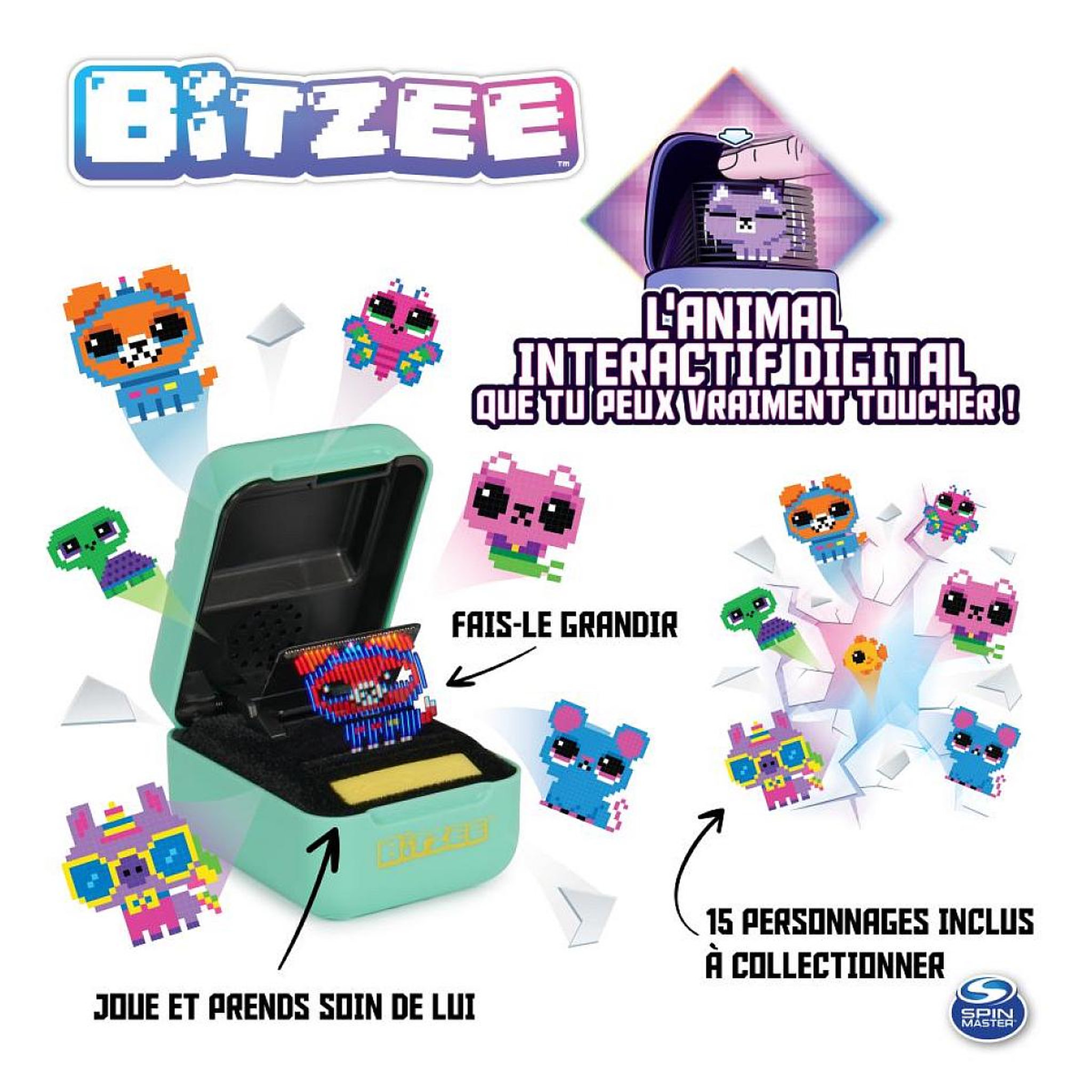 Voir la diapositive 2 : SpinMaster Bitzee mon animal interactif - version turquoise