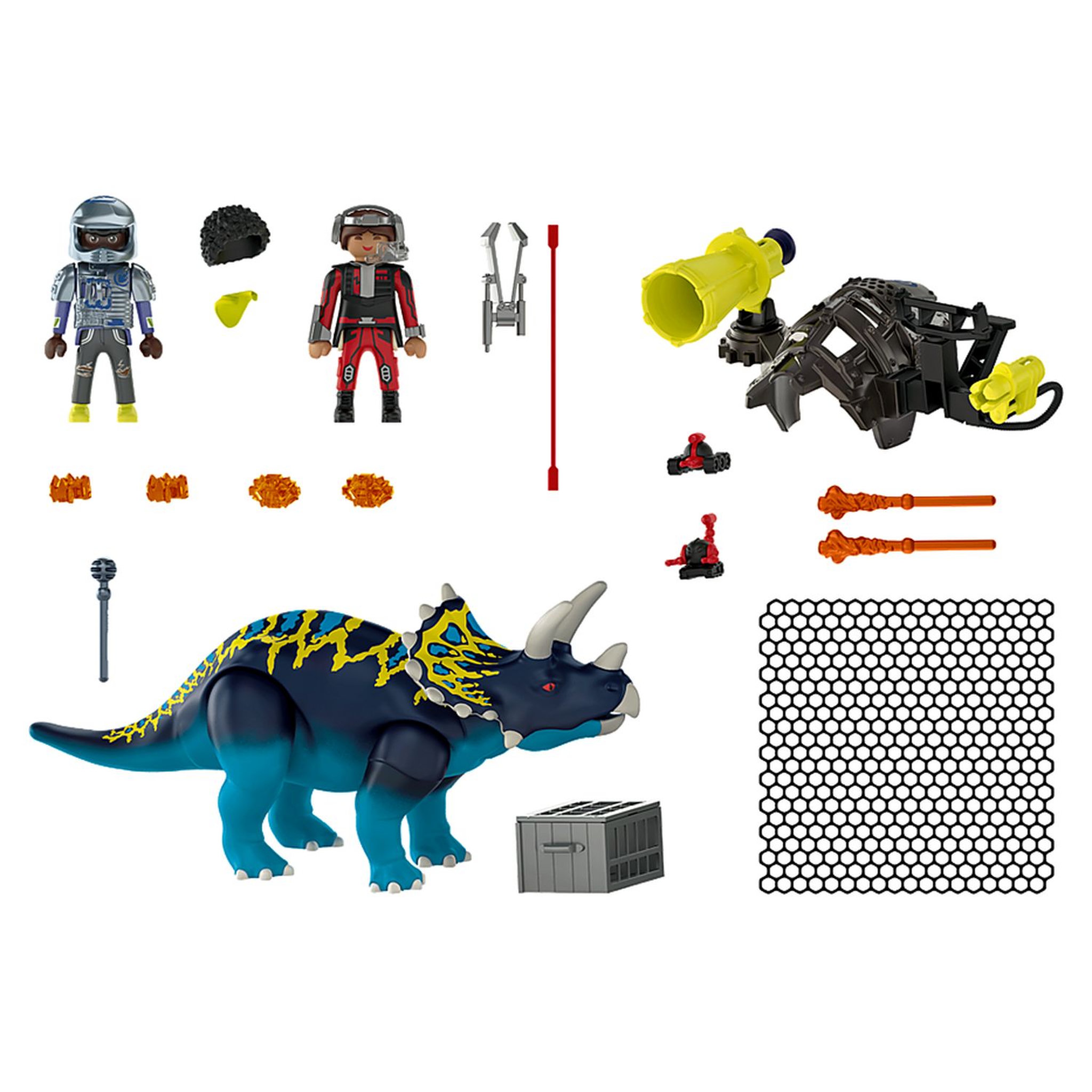 Voir la diapositive 2 : PLAYMOBIL 70627 - Dino Rise Triceratops et soldats