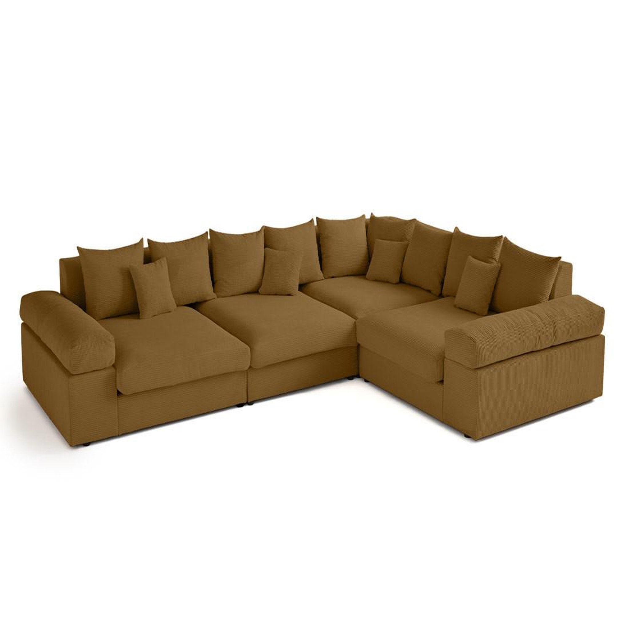 Voir la diapositive 3 : LISA DESIGN Aspen - canapé d'angle réversible 5 places - assise profonde - en velours côtelé