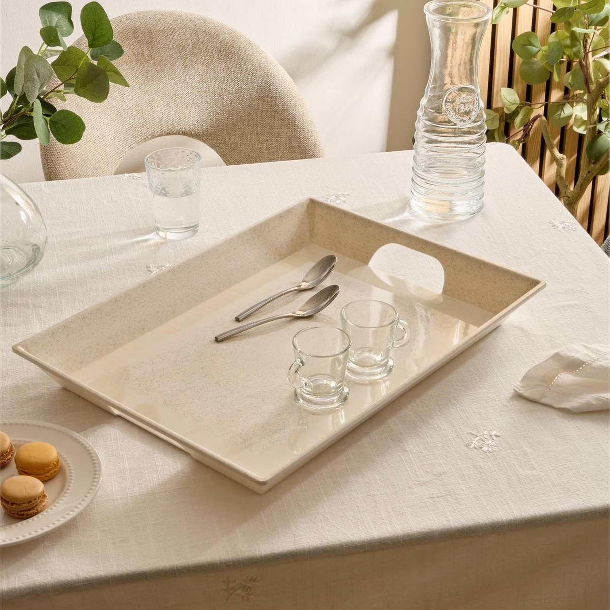Voir la diapositive 3 : SECRET DE GOURMET Plateau de service en mélamine  solène  46cm beige