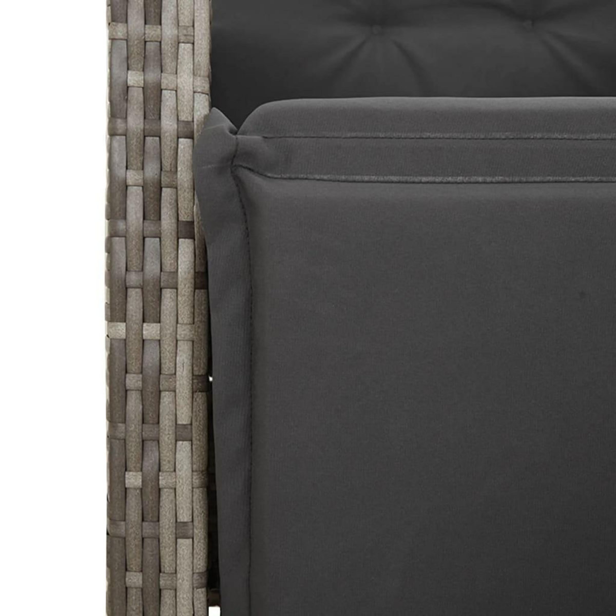 VIDAXL Ensemble de bistro de jardin 7 pcs coussins gris poly rotin