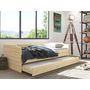 Voir la diapositive 1 : Lit banquette gigogne en pin massif 3 couchages  90x200cm BLANDINE