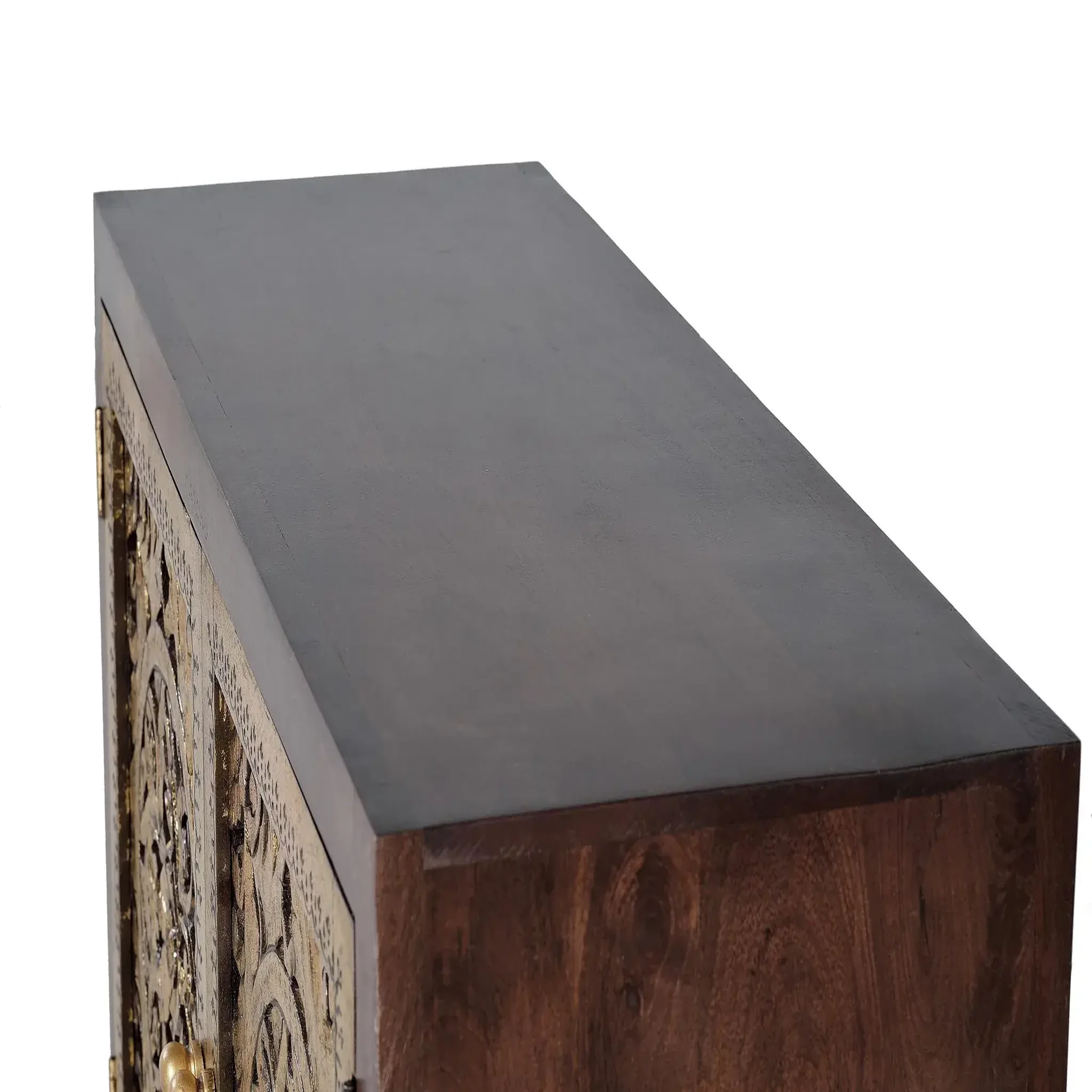 Voir la diapositive 3 : GINER Y COLOMER SL Commode en bois de manguier 110 cm style boho sculpté