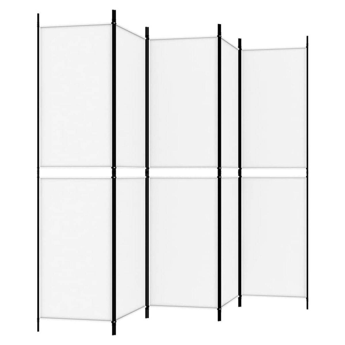 VIDAXL Cloison de separation 5 panneaux Blanc 250x200 cm Tissu