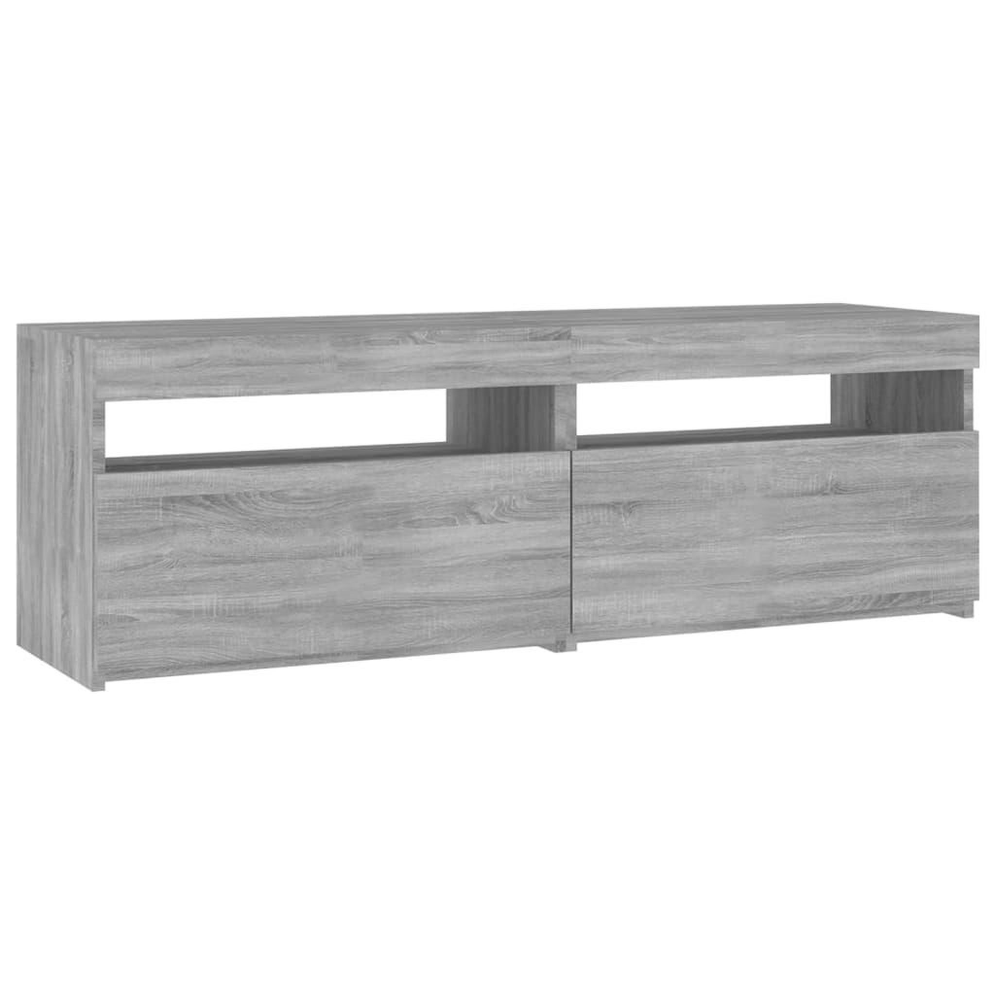 Voir la diapositive 3 : VIDAXL Meuble TV avec lumieres LED sonoma gris 120x35x40 cm