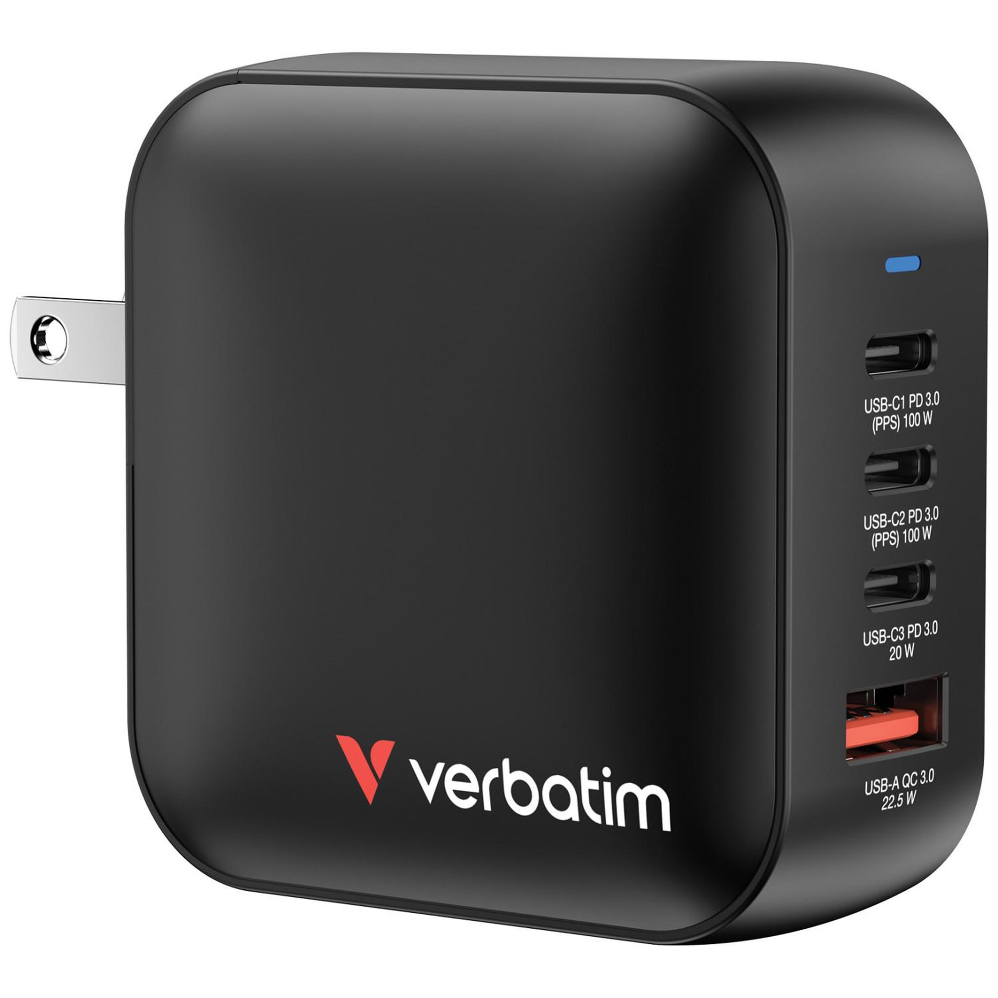 Voir la diapositive 3 : Verbatim Verbatim GaN Charger 100W Universel Noir Secteur Charge rapide Intérieure