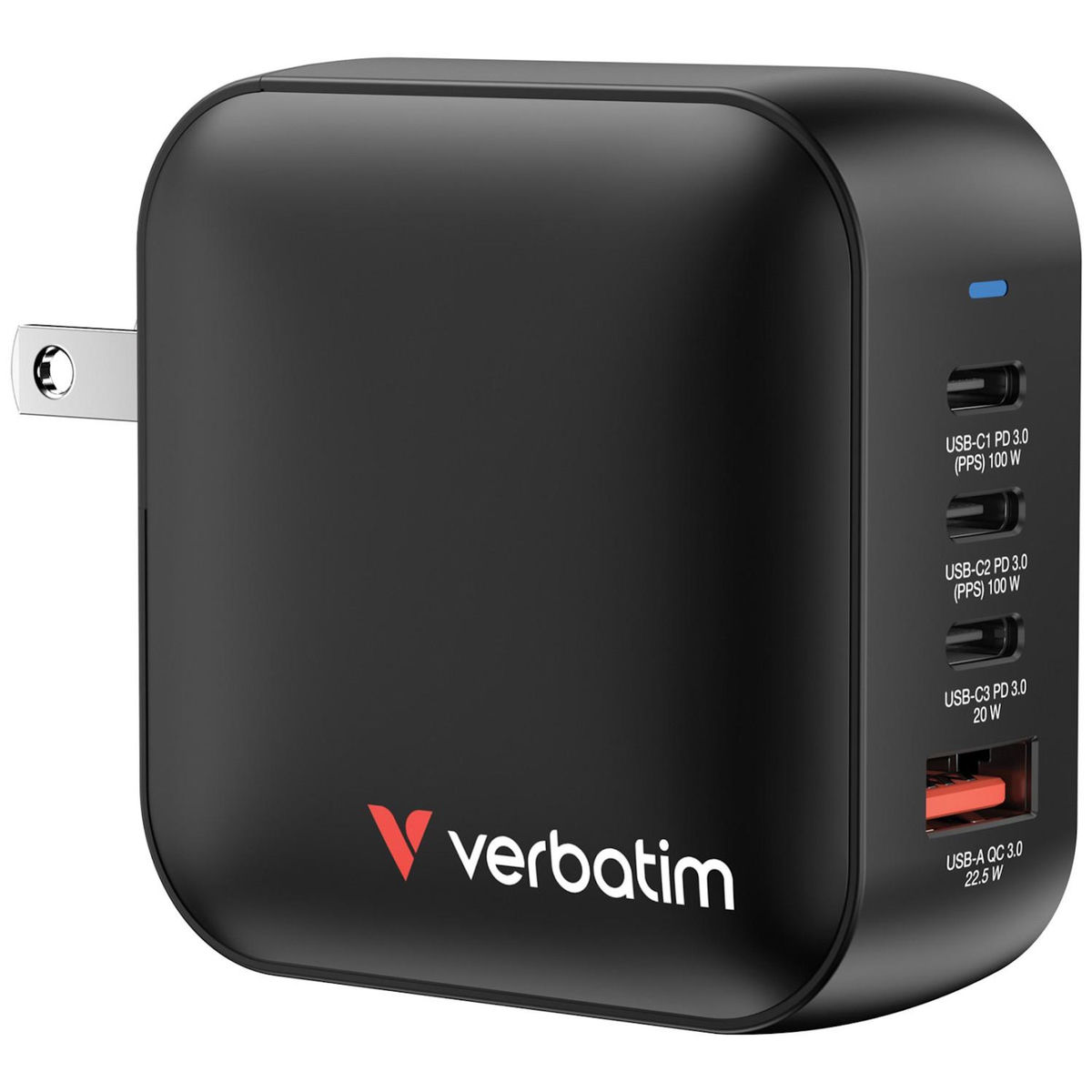 Verbatim Verbatim GaN Charger 100W Universel Noir Secteur Charge rapide Intérieure