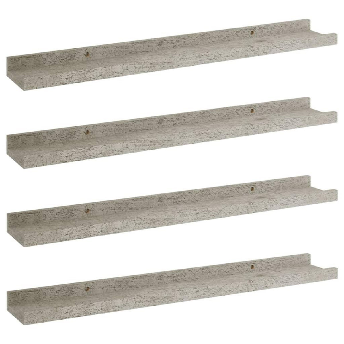 VIDAXL Etageres murales 4 pcs Gris beton 60x9x3 cm
