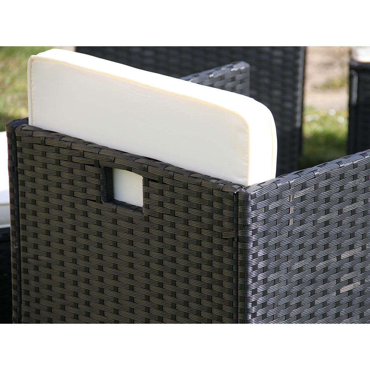 JARDIDECO Salon de jardin en résine tressée Artigas II 6-10 places Noir - Jardideco