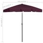 Voir la diapositive 6 : VIDAXL Parasol de plage rouge bordeaux 180x120 cm