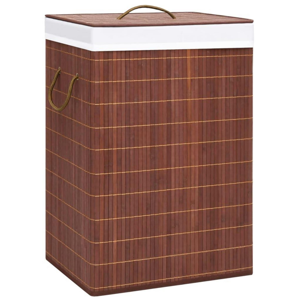 VIDAXL Panier a linge avec 2 sections bambou marron 72 L