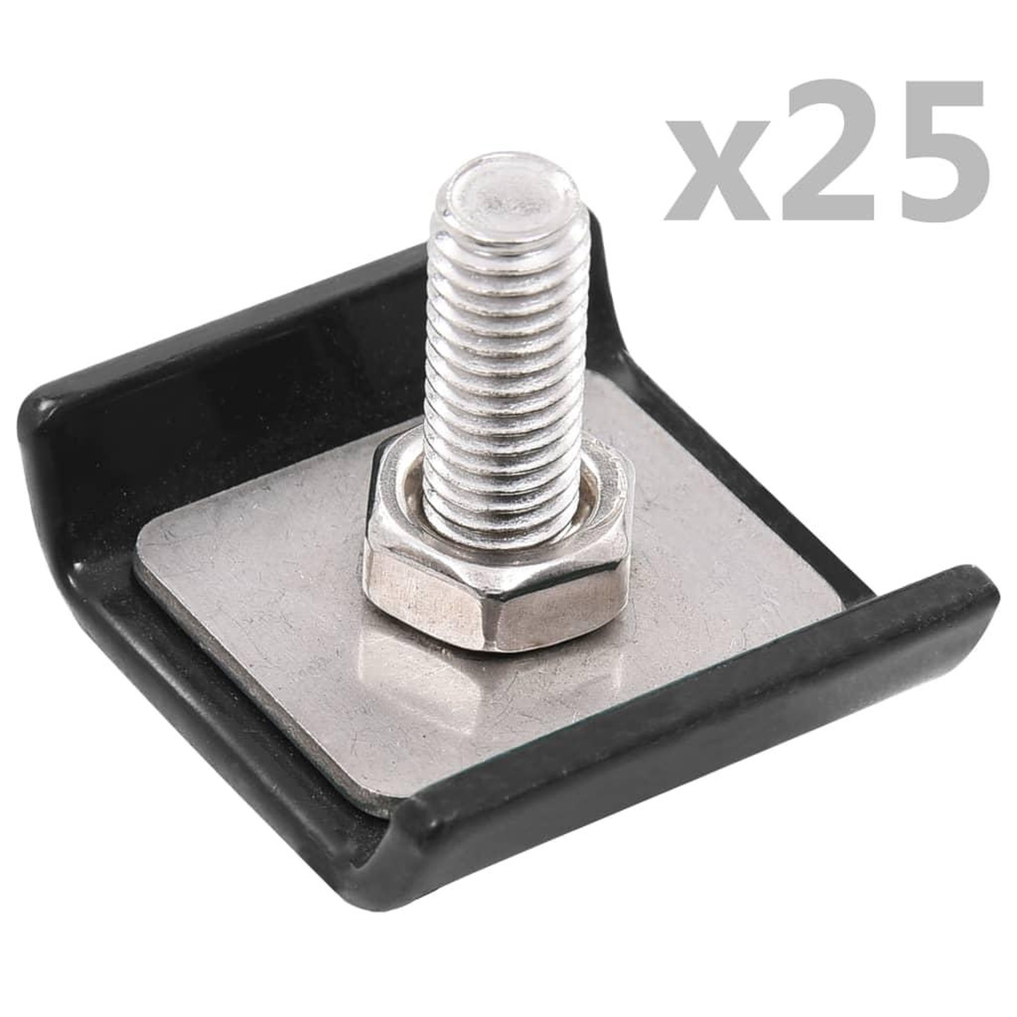 Voir la diapositive 1 : VIDAXL Ensemble de 25 connecteurs de tapis de grille Anthracite