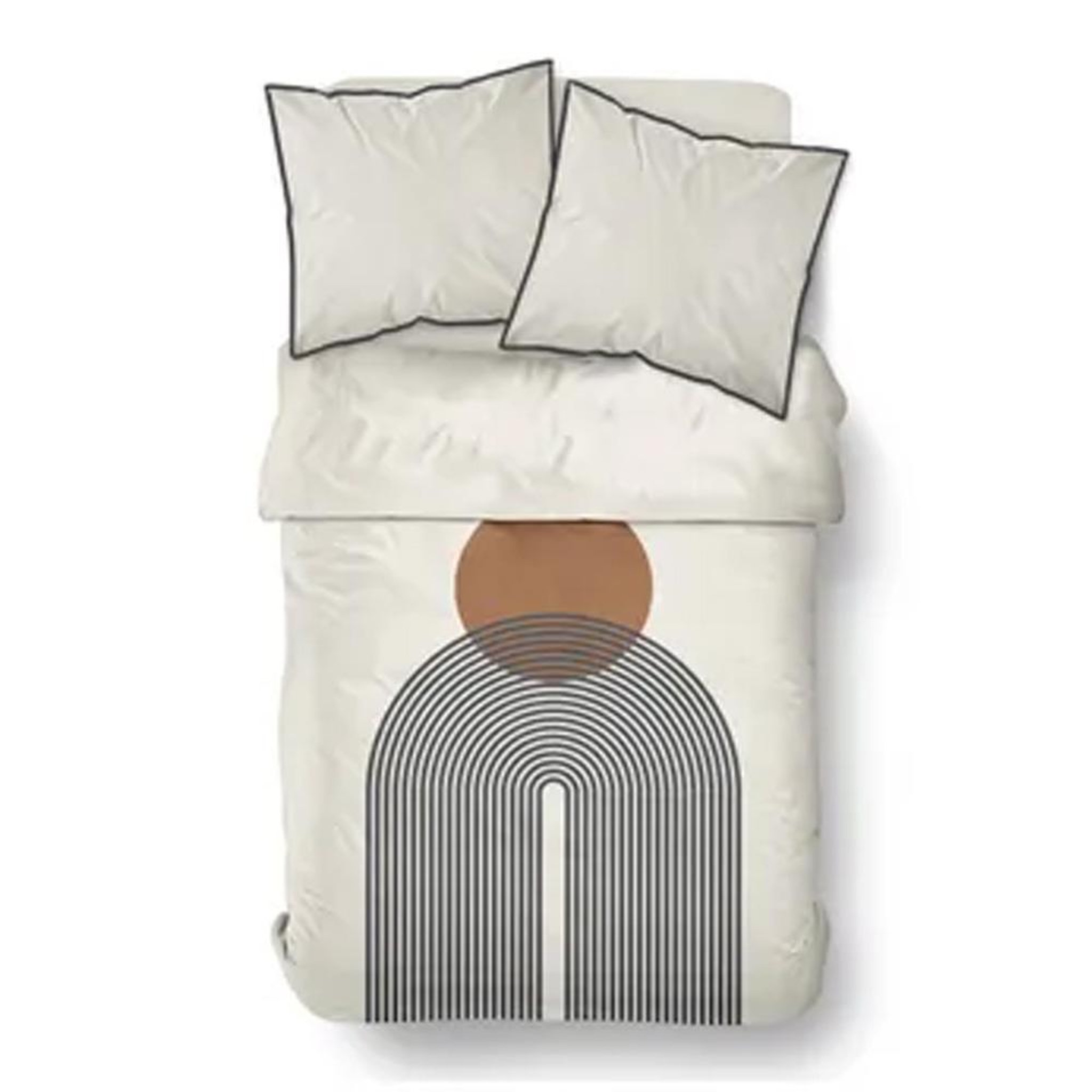 Voir la diapositive 3 : Today Parure de lit blanc/gris today moka