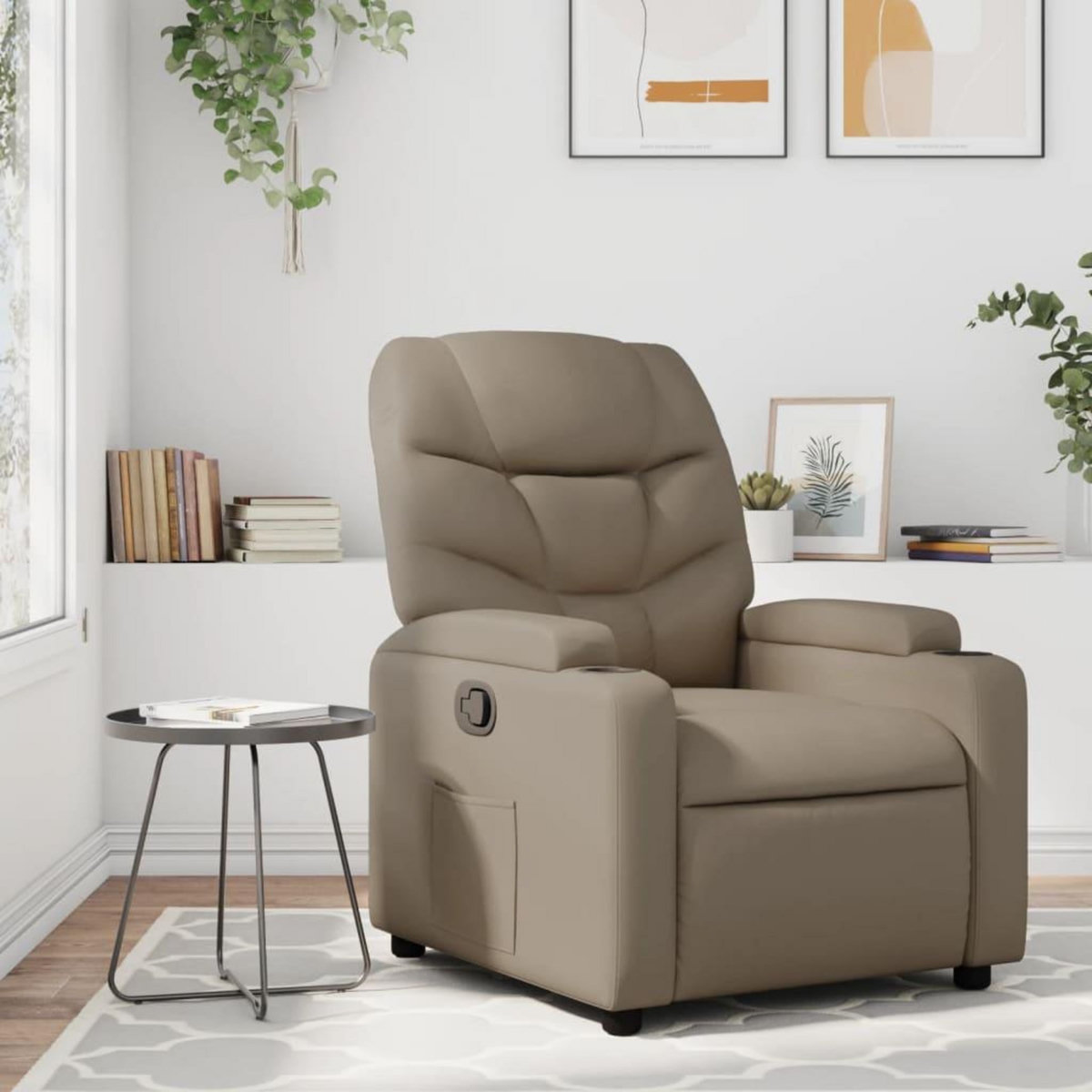 VIDAXL Fauteuil inclinable Cappuccino Similicuir