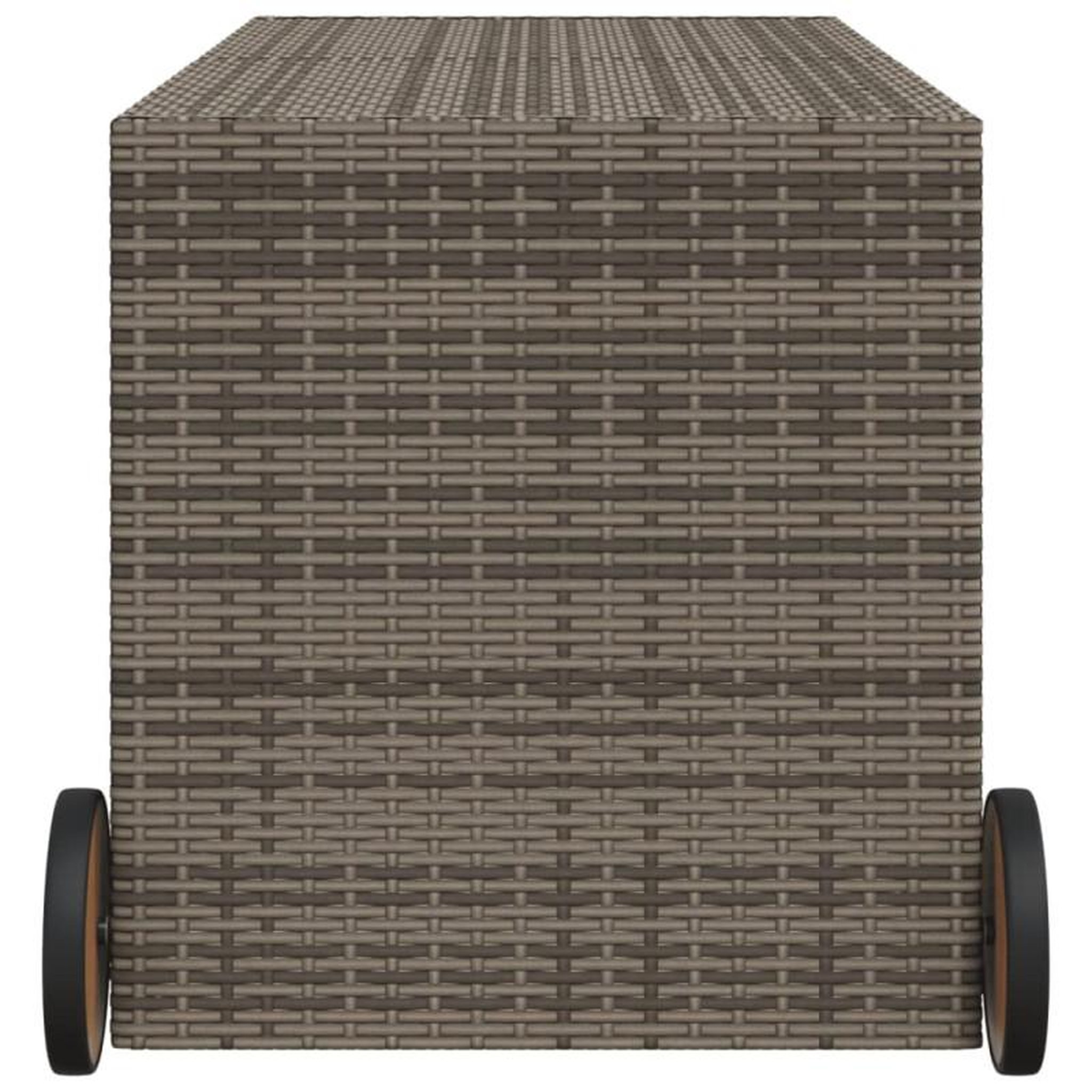 Voir la diapositive 5 : VIDAXL Boîte de rangement de jardin et roues gris 283L résine tressée