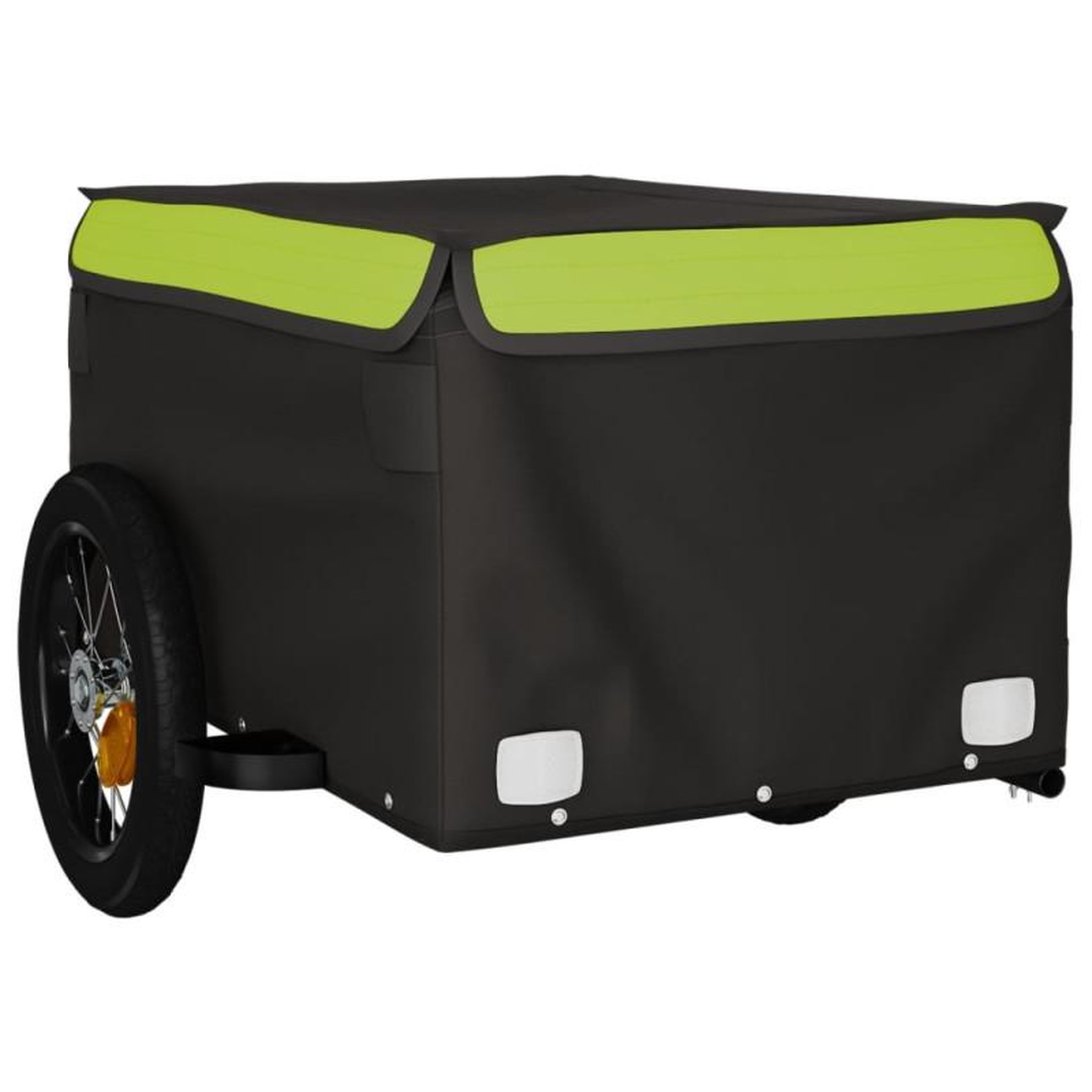 Voir la diapositive 4 : VIDAXL Remorque de vélo noir et vert 30 kg fer